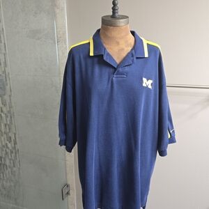 Nike Men's Navy Polo with Yellow Trim